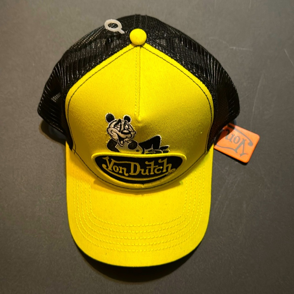 Neon Yellow Von Dutch Breakfast ClubTrucker hat